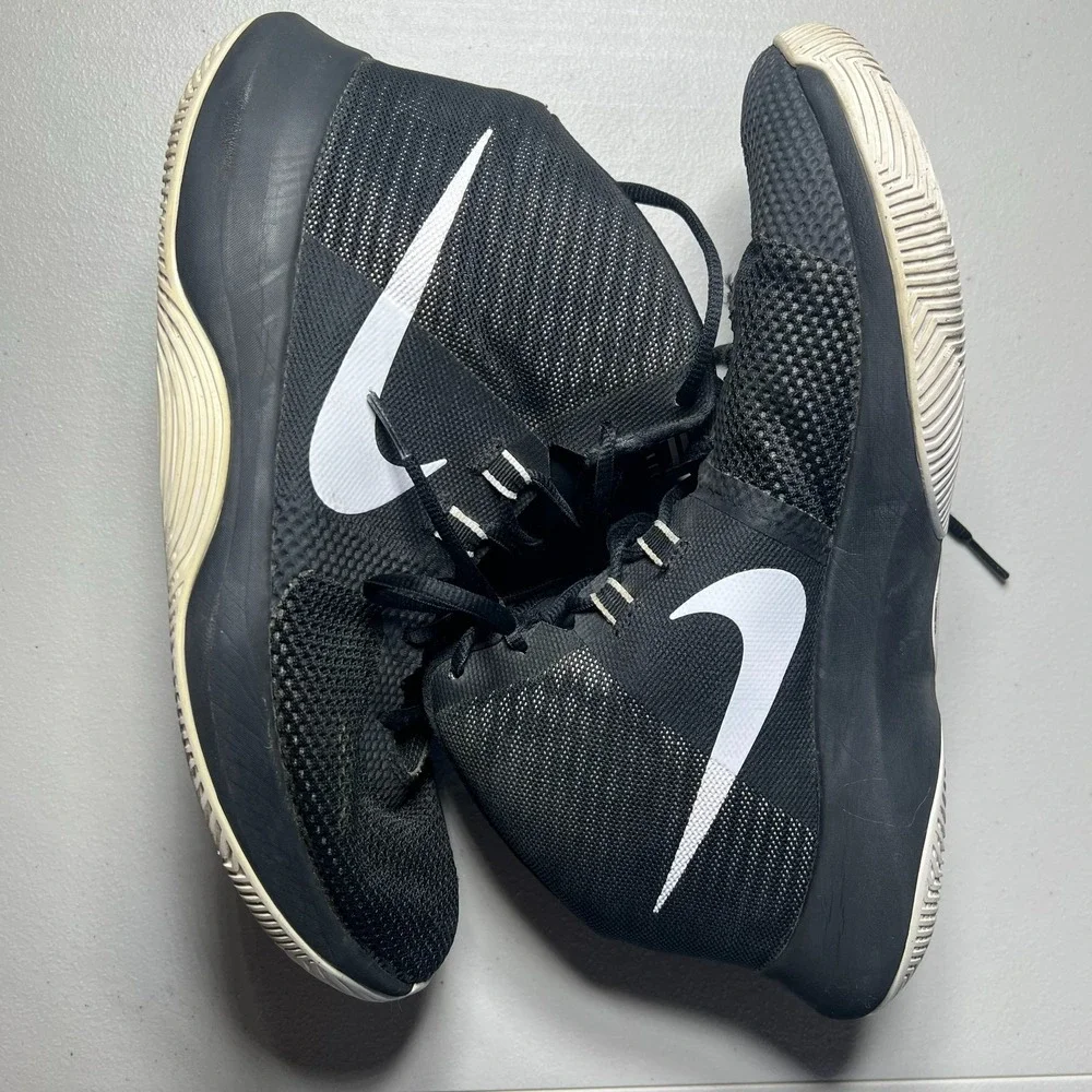 Nike Air Precision Mens Size 10 Black White Basketball Shoes Sneakers 898455-001